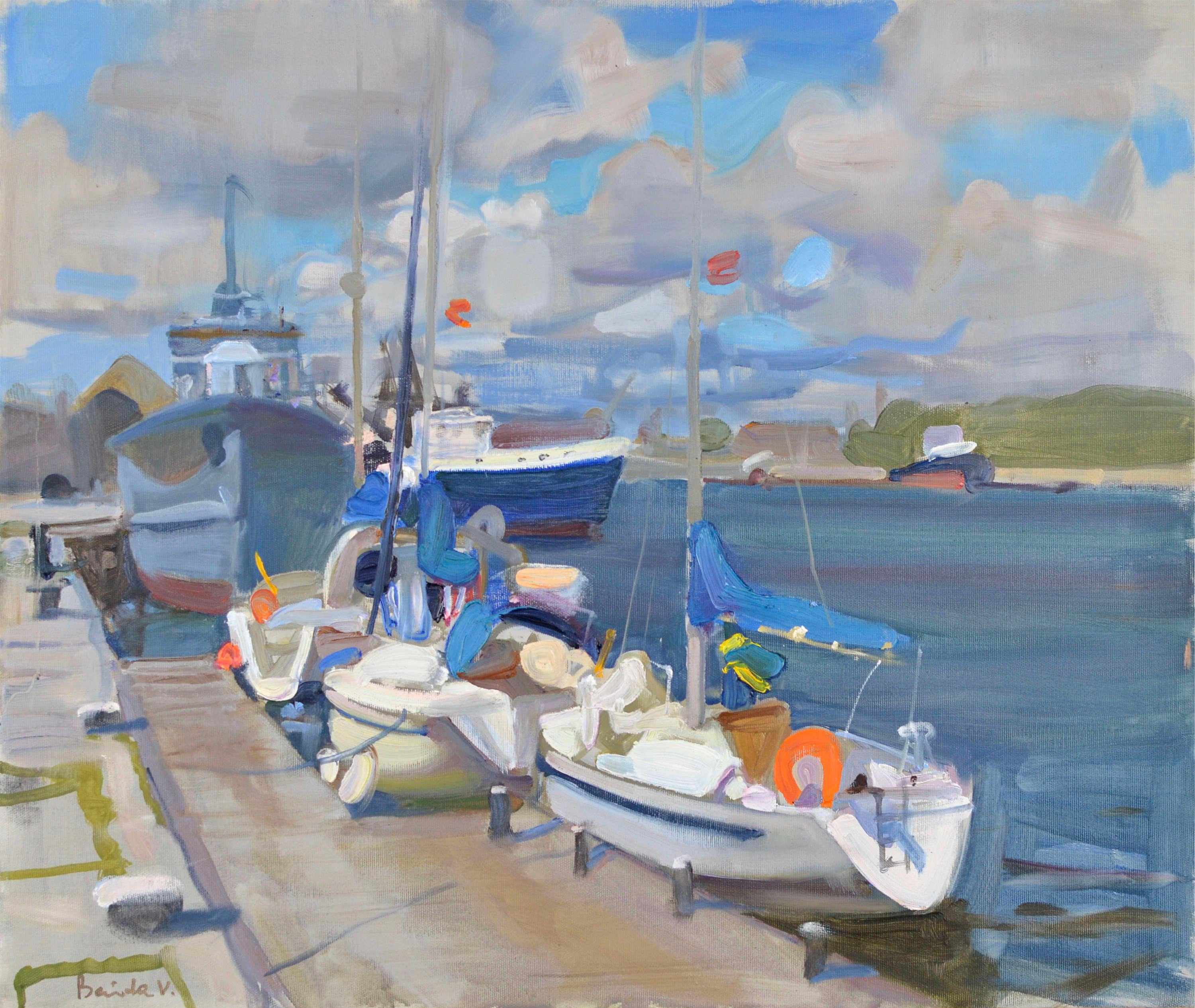 Port. Painting by Valery Bayda. Oil on canvas. 55x65 cm. Signed