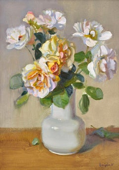 Roses. 2025. Cardboard, oil. 44x32 cm