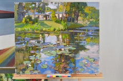 Wonderful Pond. Painting by Valery Bayda. Oil on canvas. 60x70 cm. Signed