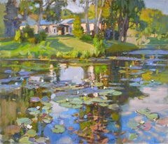 Wonderful Pond. Painting by Valery Bayda. Oil on canvas. 60x70 cm. Signed