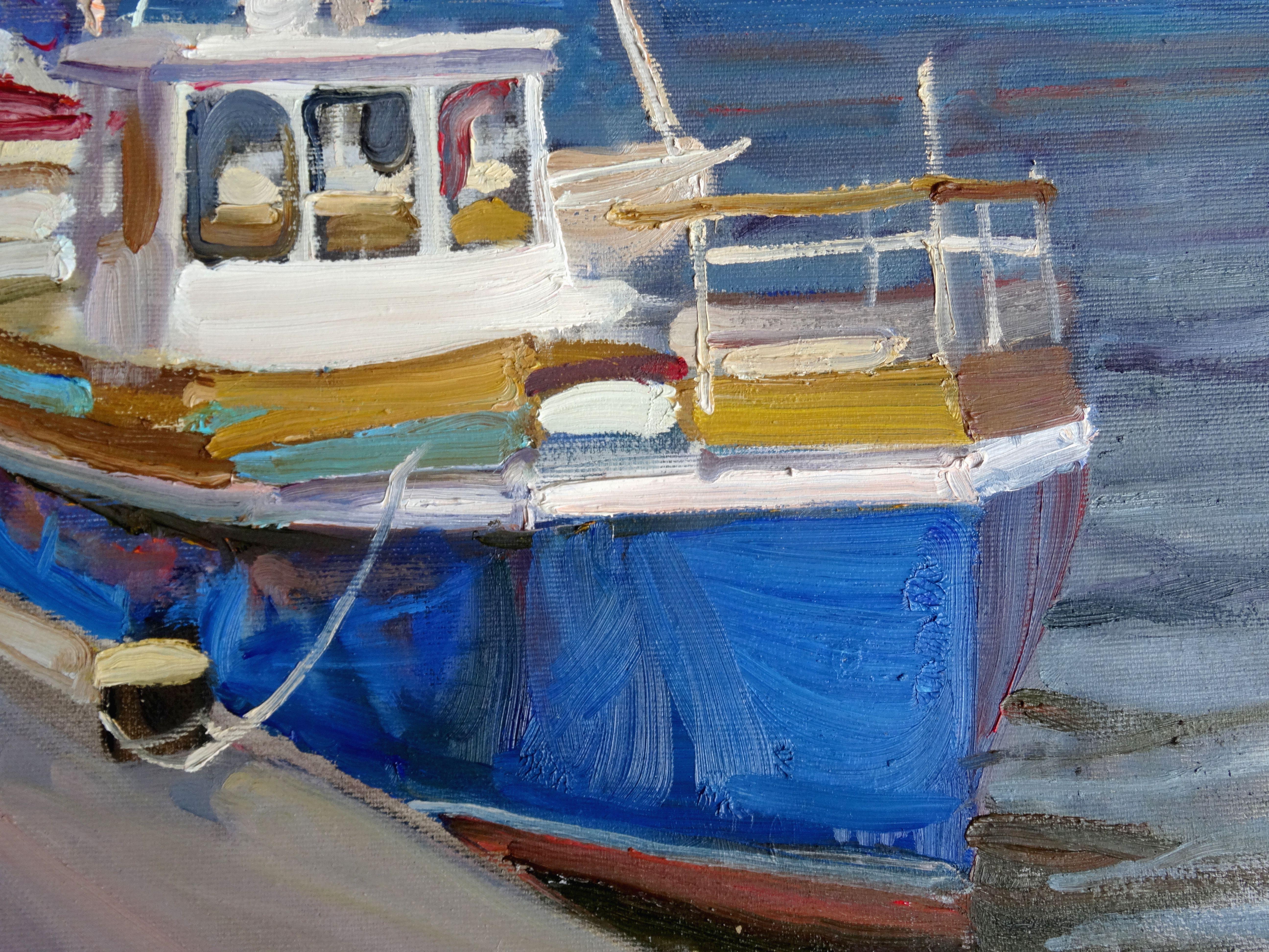 Yachts. 2019, Öl auf Leinwand, 60x50 cm (Impressionismus), Art, von Valery Bayda 