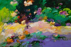 In the Garden - modern impressionism expressionism oil painting original artwork