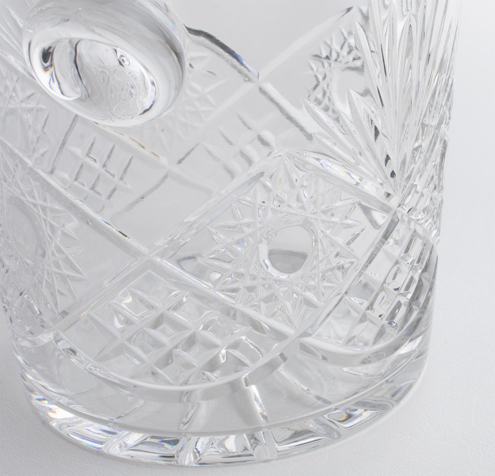 Valery Klein for Baccarat Bertrichamps Cut Crystal Champagne Ice Bucket Cooler For Sale 6