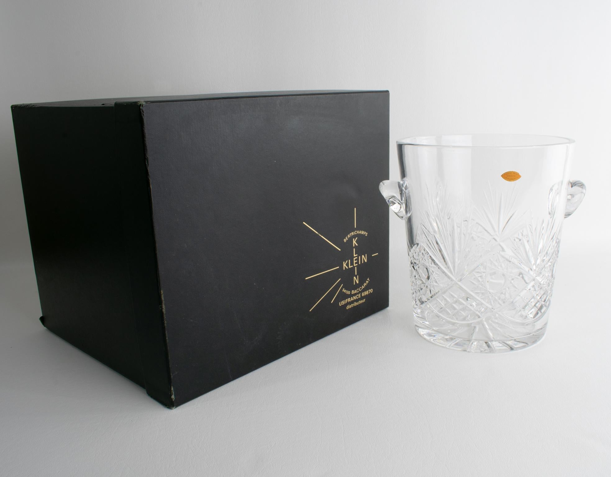 Valery Klein for Baccarat Bertrichamps Cut Crystal Champagne Ice Bucket Cooler For Sale 8