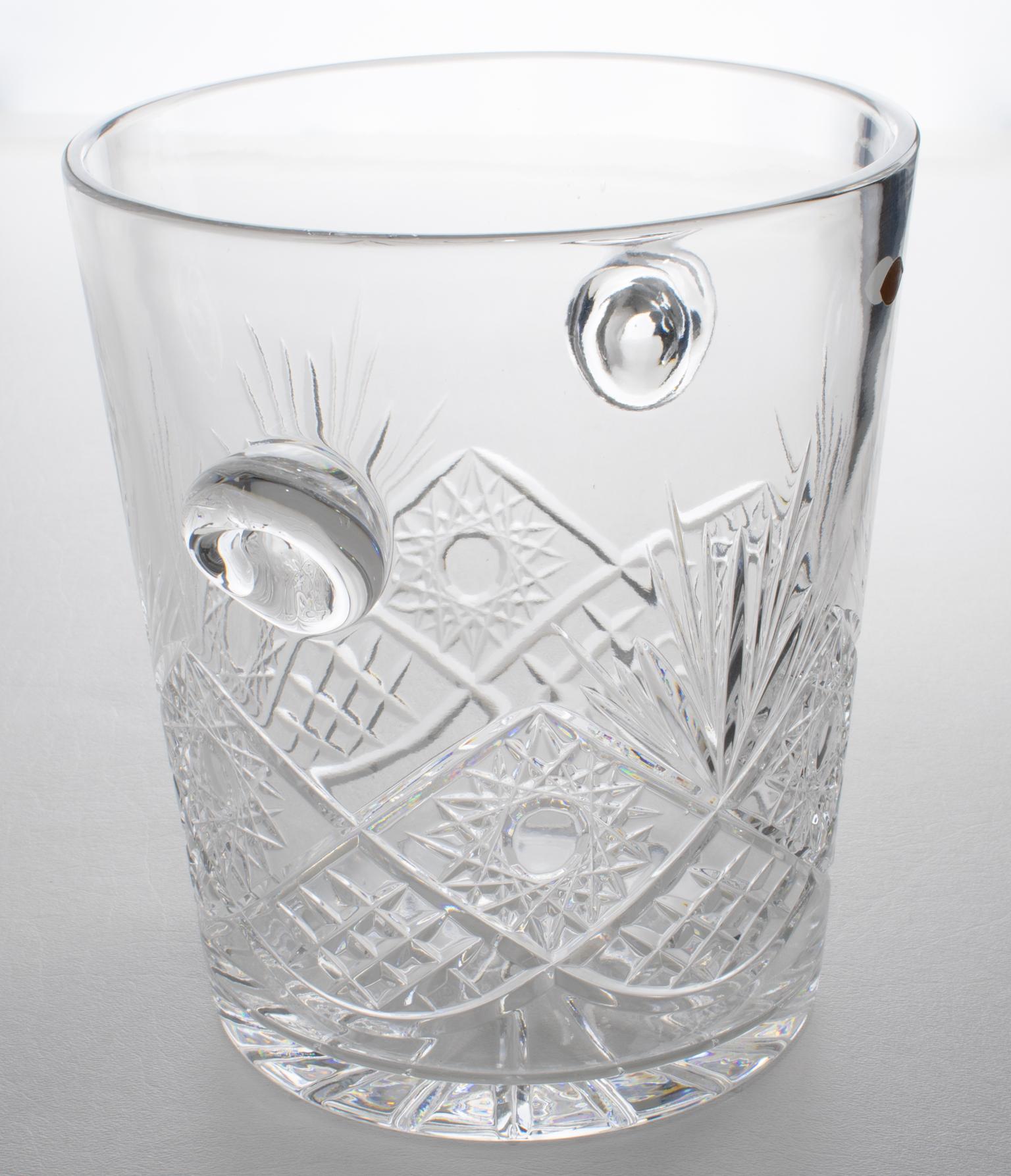 Valery Klein for Baccarat Bertrichamps Cut Crystal Champagne Ice Bucket Cooler For Sale 1