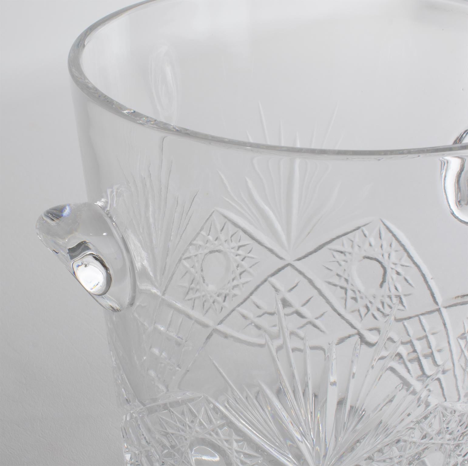 Valery Klein for Baccarat Bertrichamps Cut Crystal Champagne Ice Bucket Cooler For Sale 2