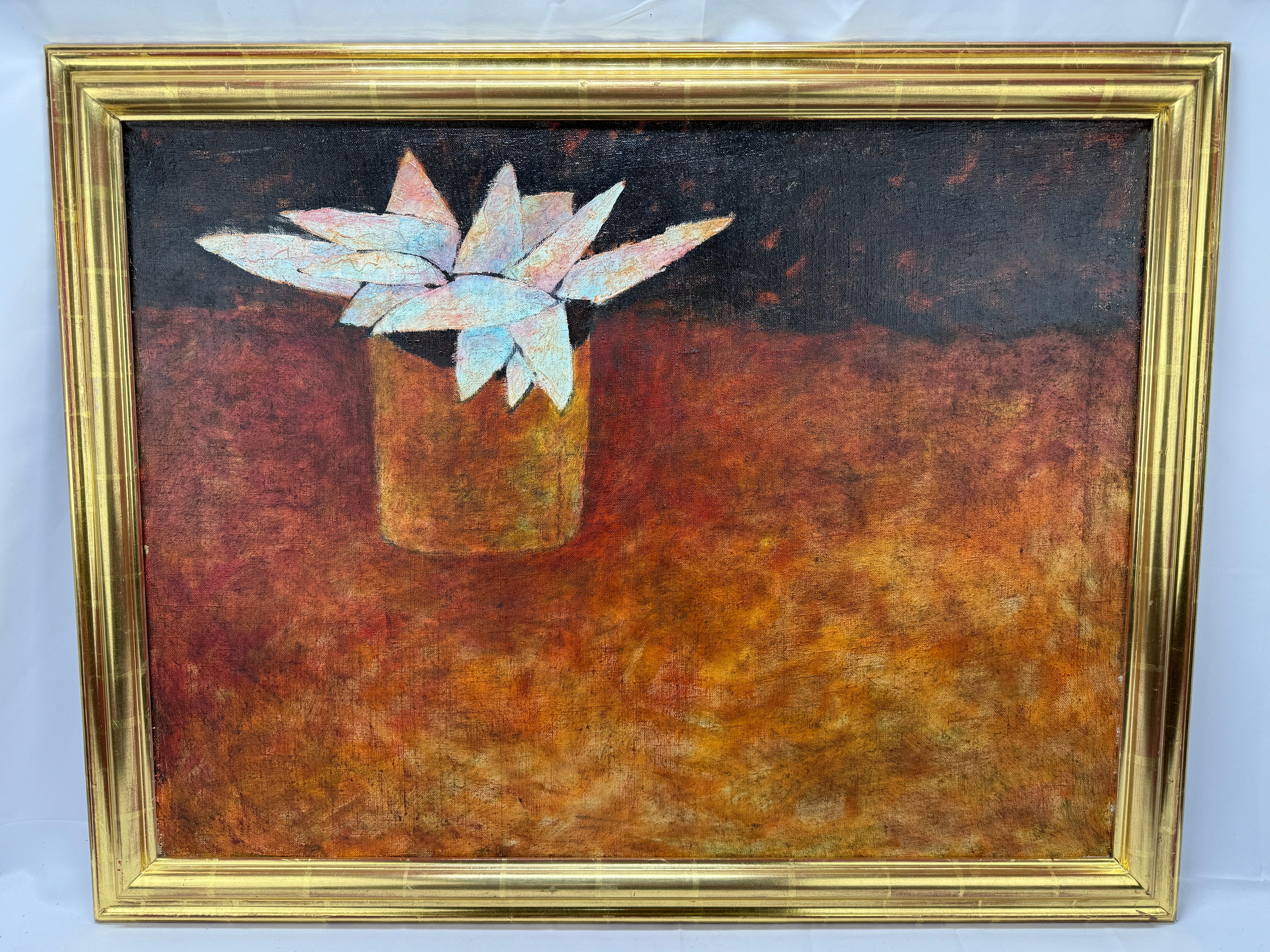 A compelling work by Valery Konevin, a notable Russian painter born in 1952, “Mapahta 2” painted in 1989 demonstrates the artist’s mastery in merging abstraction with subtle nods to still life. Rendered in oil on canvas, the painting is defined by