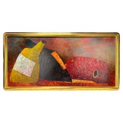 Valery Konevin (USSR, B. 1952) Abstract Still Life "Three Bottles" Oil on Board
