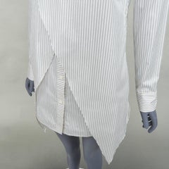 VALERY KOVALSKA striped cotton asymmetric crossover layer tuxedo shirt XS