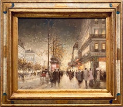 19th century style French impressionist cityscape of Paris - Galien Laloue