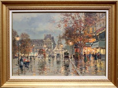 Paris by night. Oil on canvas, 38х55 сm