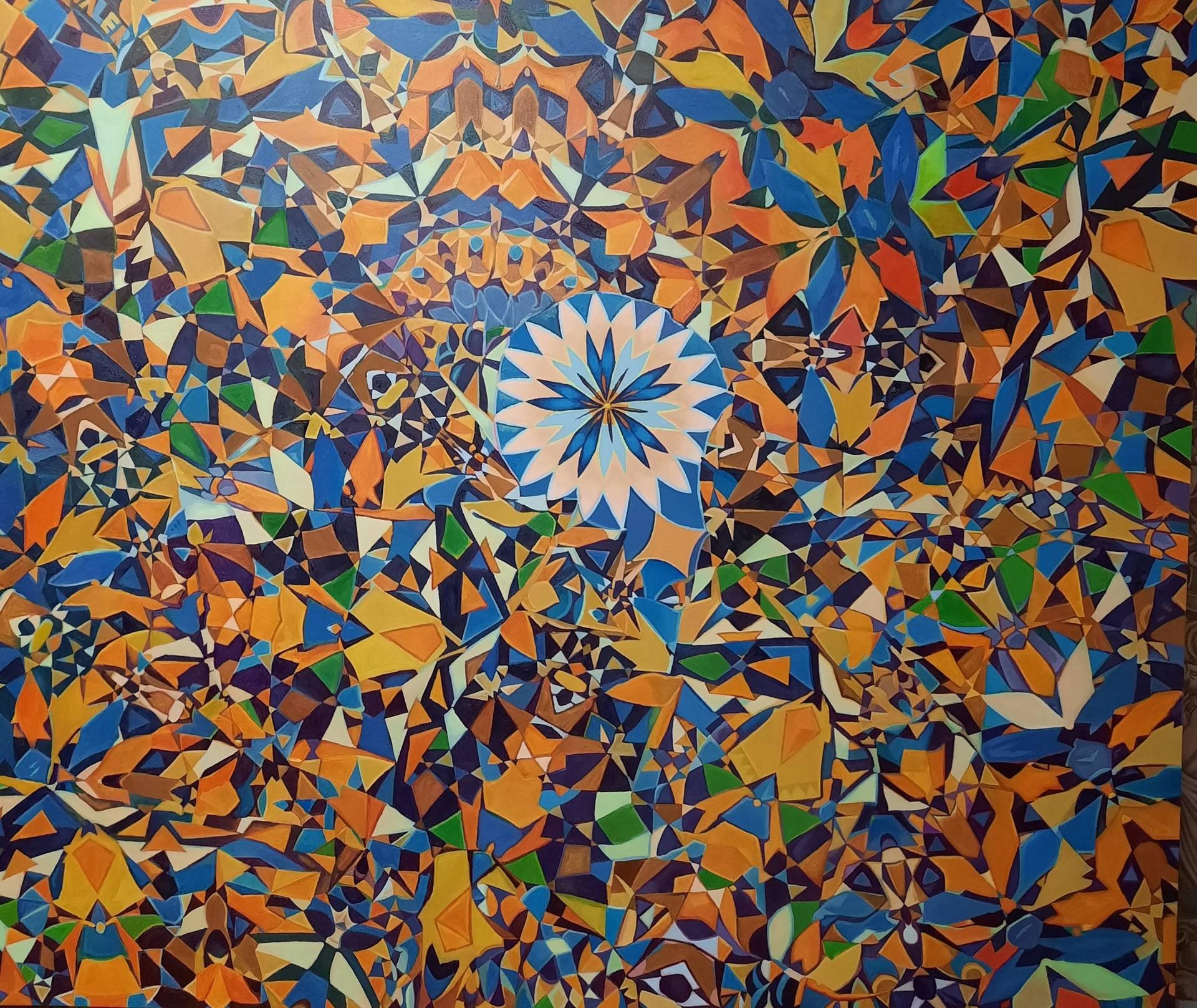 Abstract Painting di Valery Tatar - "Il volo del dente di leone"