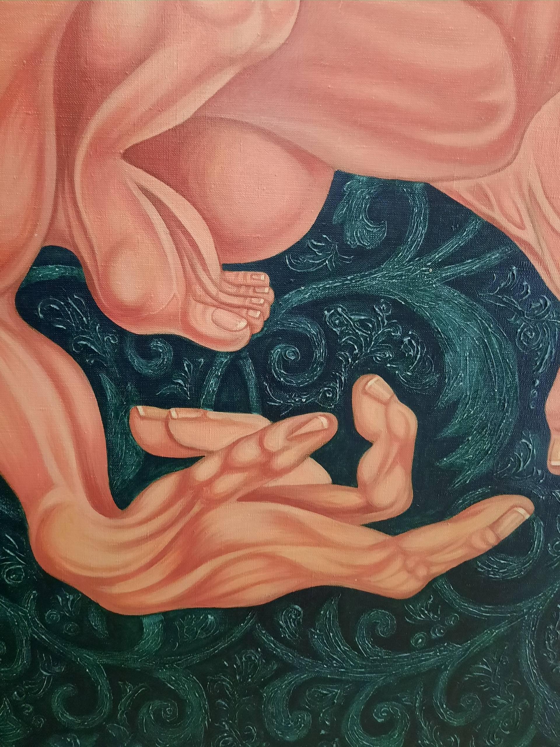 Dieses Gemälde ist Teil des Werkzyklus Come and See. Es entstand, als ich an einer Kunsthochschule studierte. Beim Studium des Werks von Michelangelo wurde ich von seinem Fresko in der Sixtinischen Kapelle 