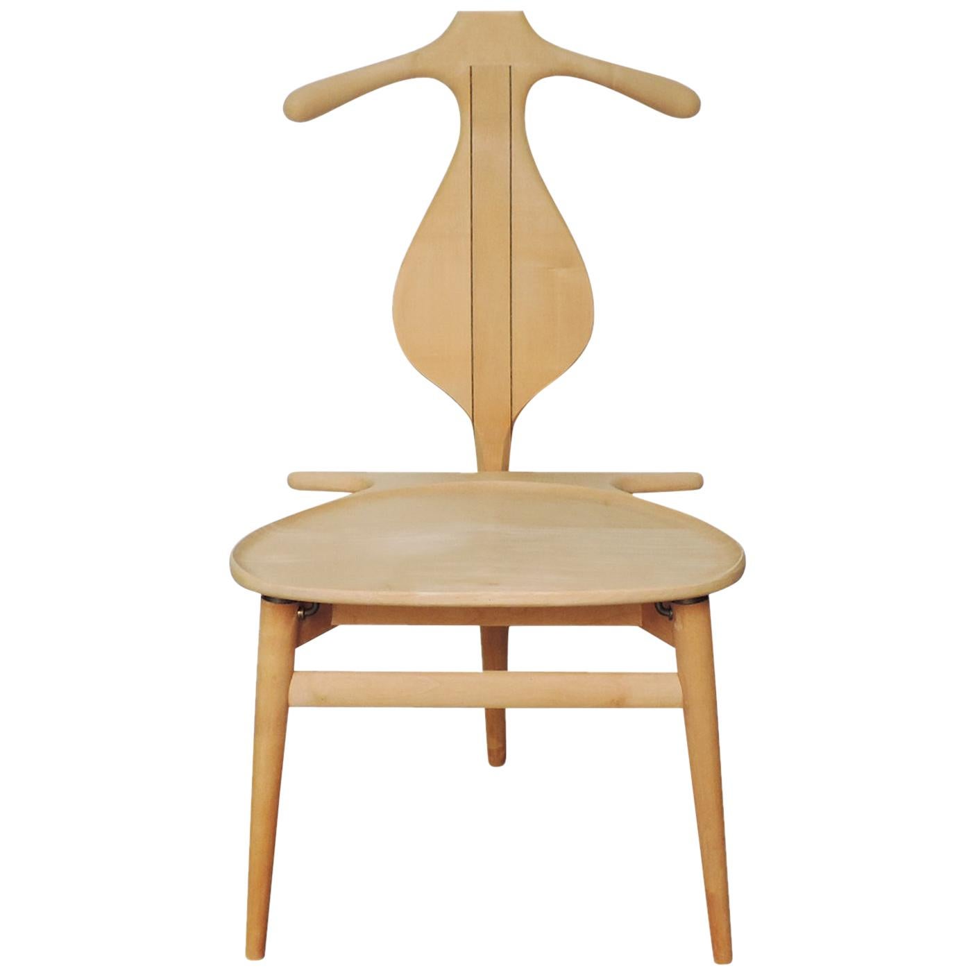 Hans Wegner Valet Chair in Maple with Wenge Inlay, 1953
