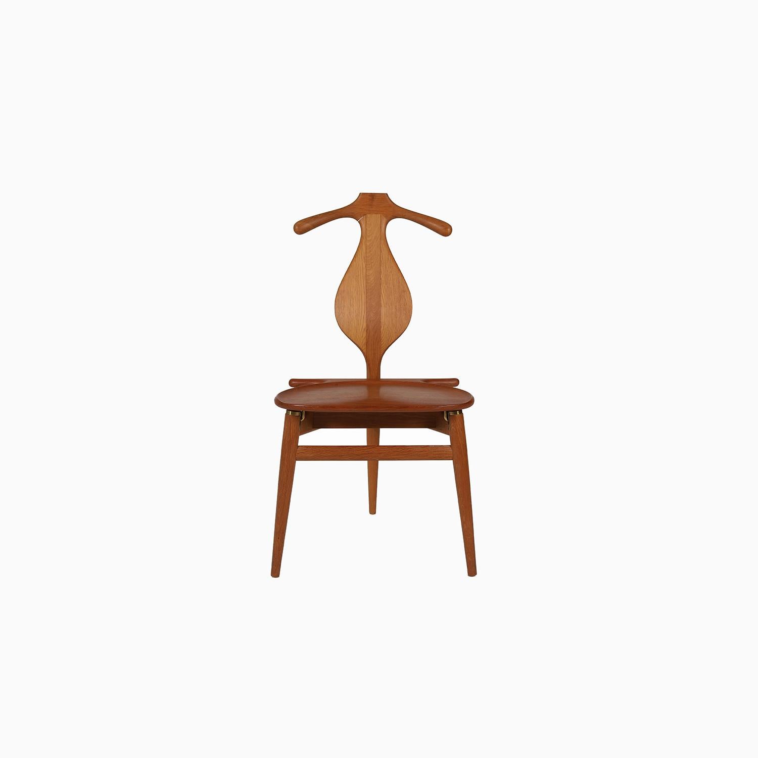 Brass Valet Chair JH-540 by Hans J. Wegner, Teak & Oak