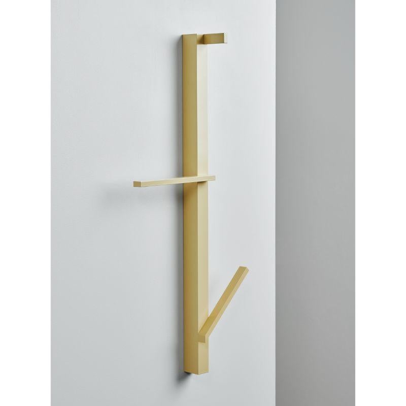 Valet coat hanger, ivory by Atelier Ferraro
Dimensions: L 35 x W 65 x H 7 cm
Materials: Recycled aluminium

Also available: Pastel Turquoise and Natural / raw colors

„THE FORM FOLLOWS THE REST“: In a future where raw materials won't be as