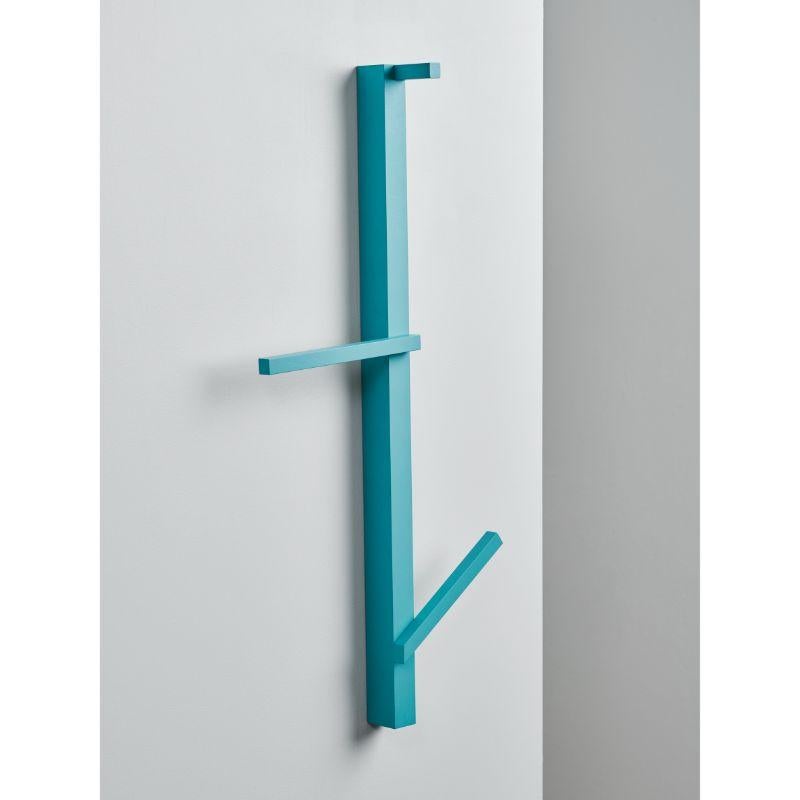 Valet coat hanger, Pastel Turquoise by Atelier Ferraro
Dimensions: L35 x W65 x H7 cm
Materials: recycled Aluminium

Also available: ivory and natural / raw colors

„THE FORM FOLLOWS THE REST“: In a future where raw materials won't be as