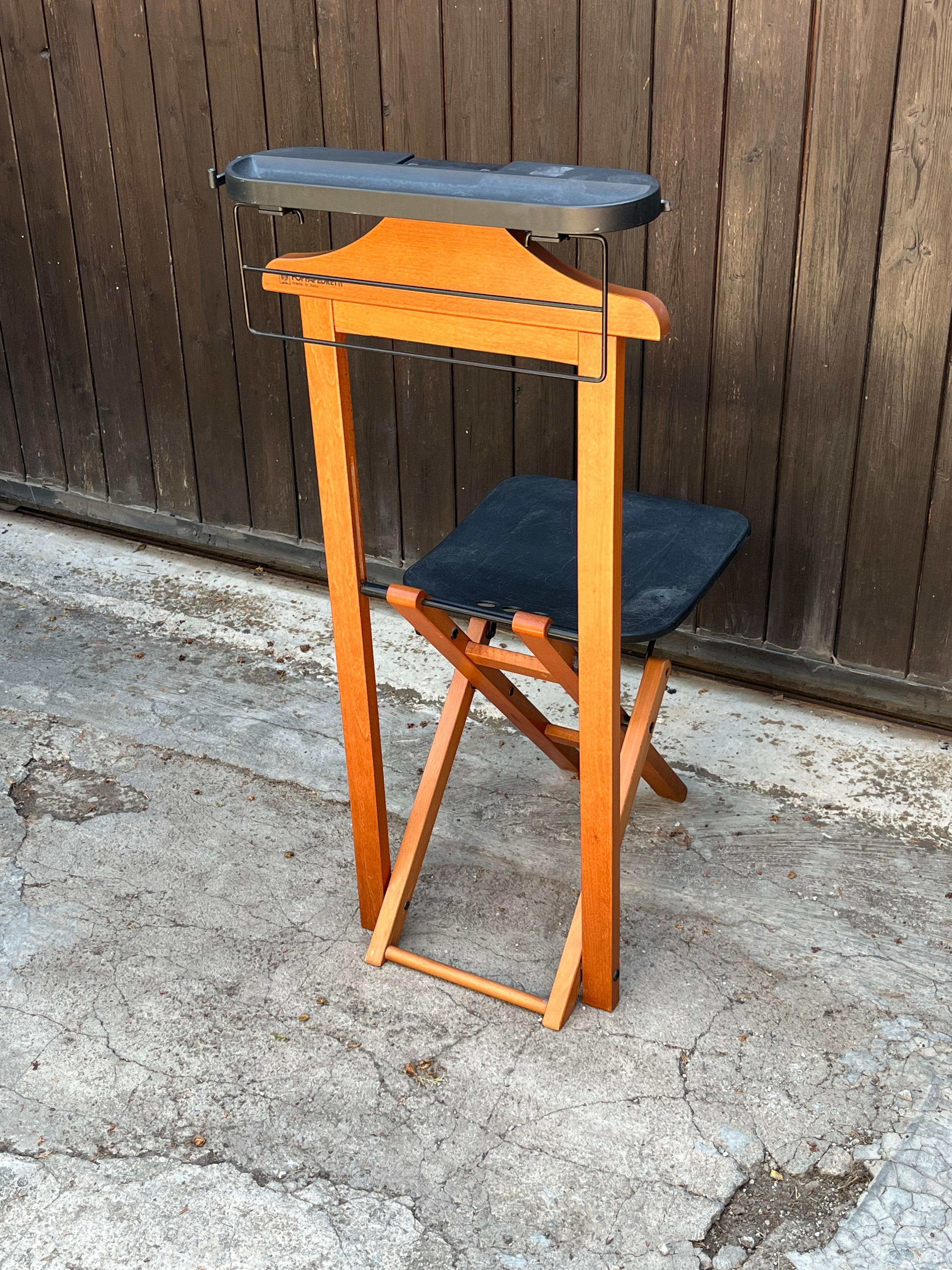 Fine XX secolo Valet/Appendiabiti pieghevole, con sedile, 