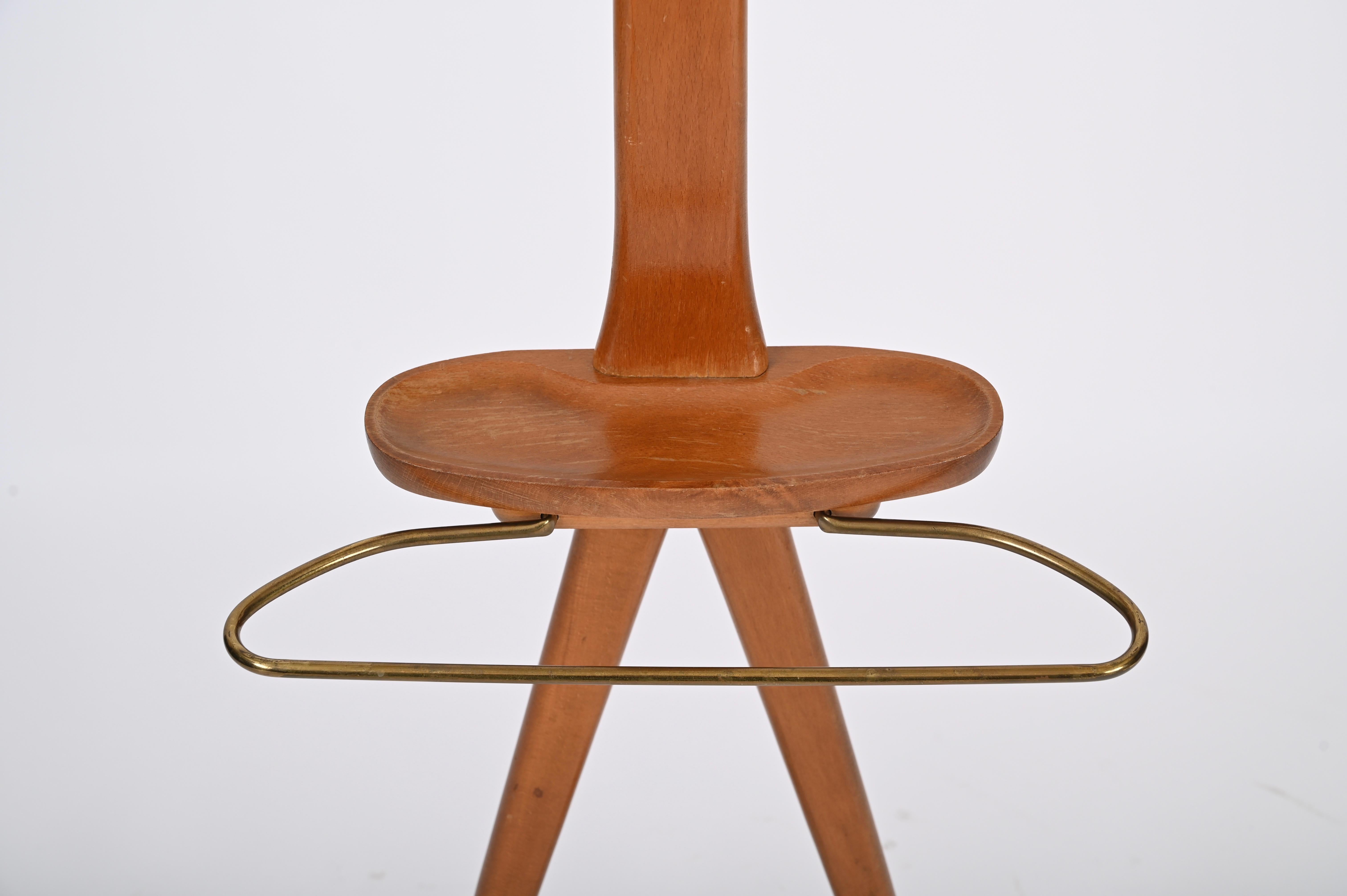 Valet in Beech and Brass by Ico Parisi for Fratelli Reguitti, Italy, 1960s 2