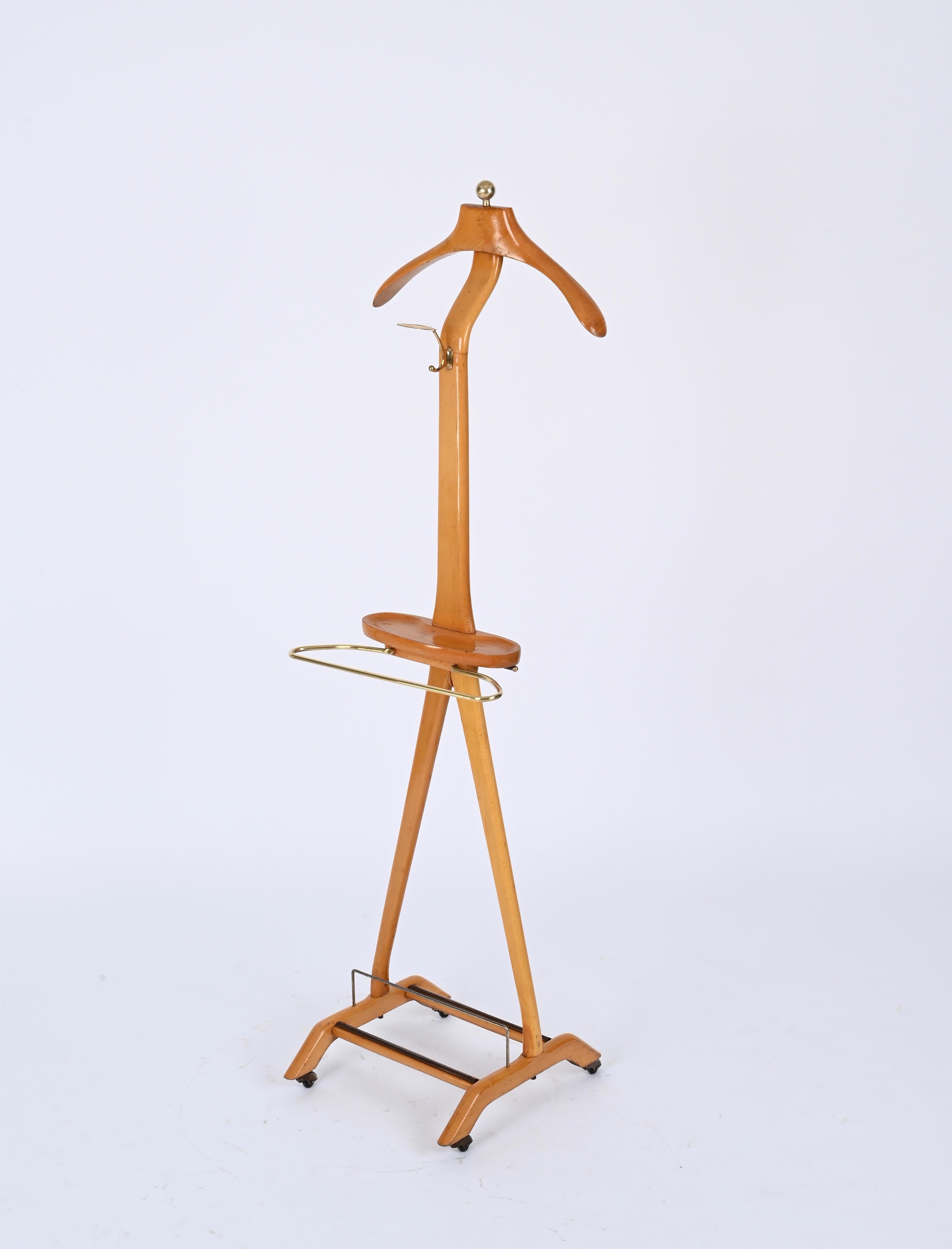 Valet in Beech and Brass by Ico Parisi for Fratelli Reguitti, Italy, 1960s For Sale 2