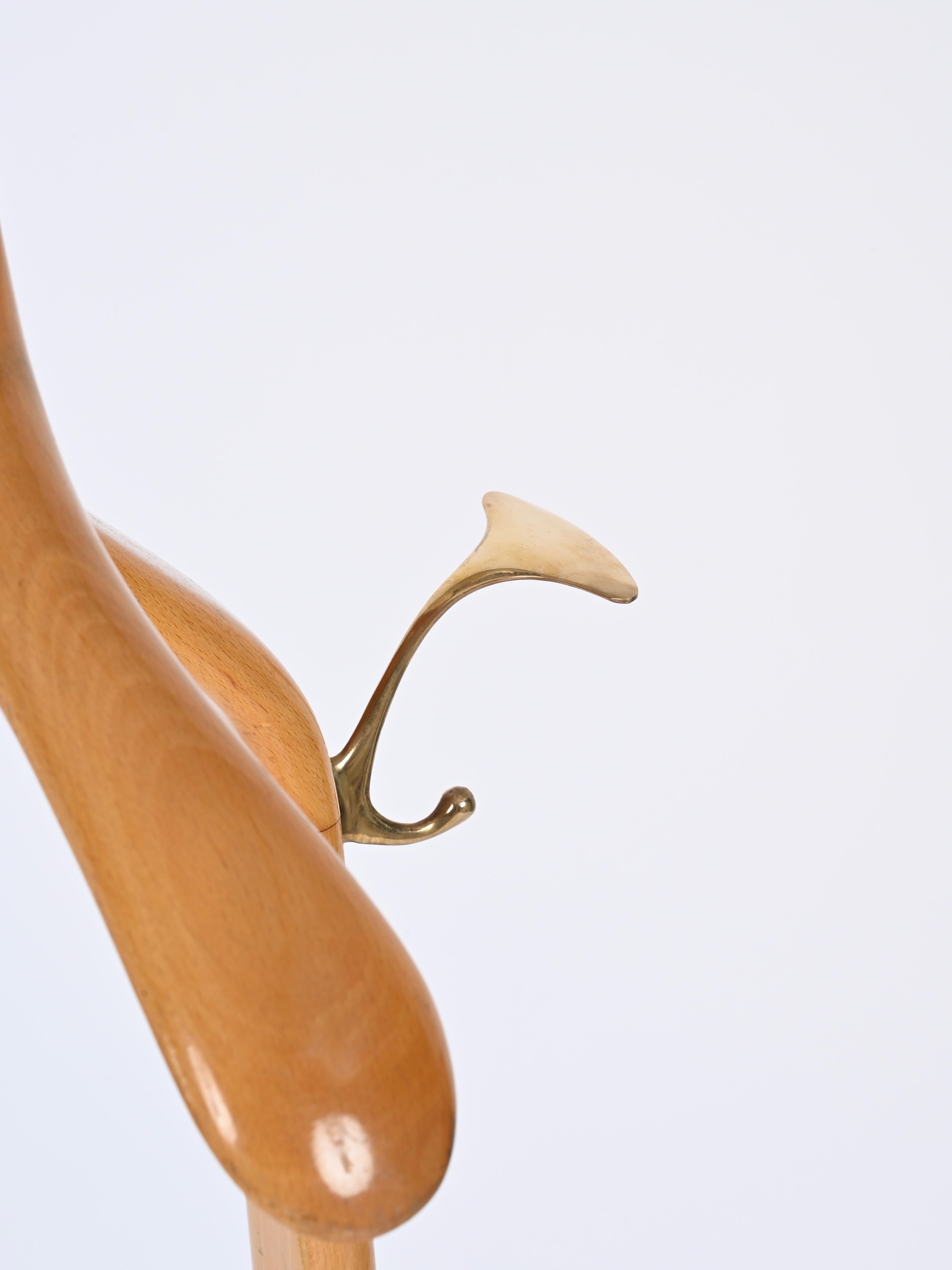 Valet in Beech and Brass by Ico Parisi for Fratelli Reguitti, Italy, 1960s For Sale 3