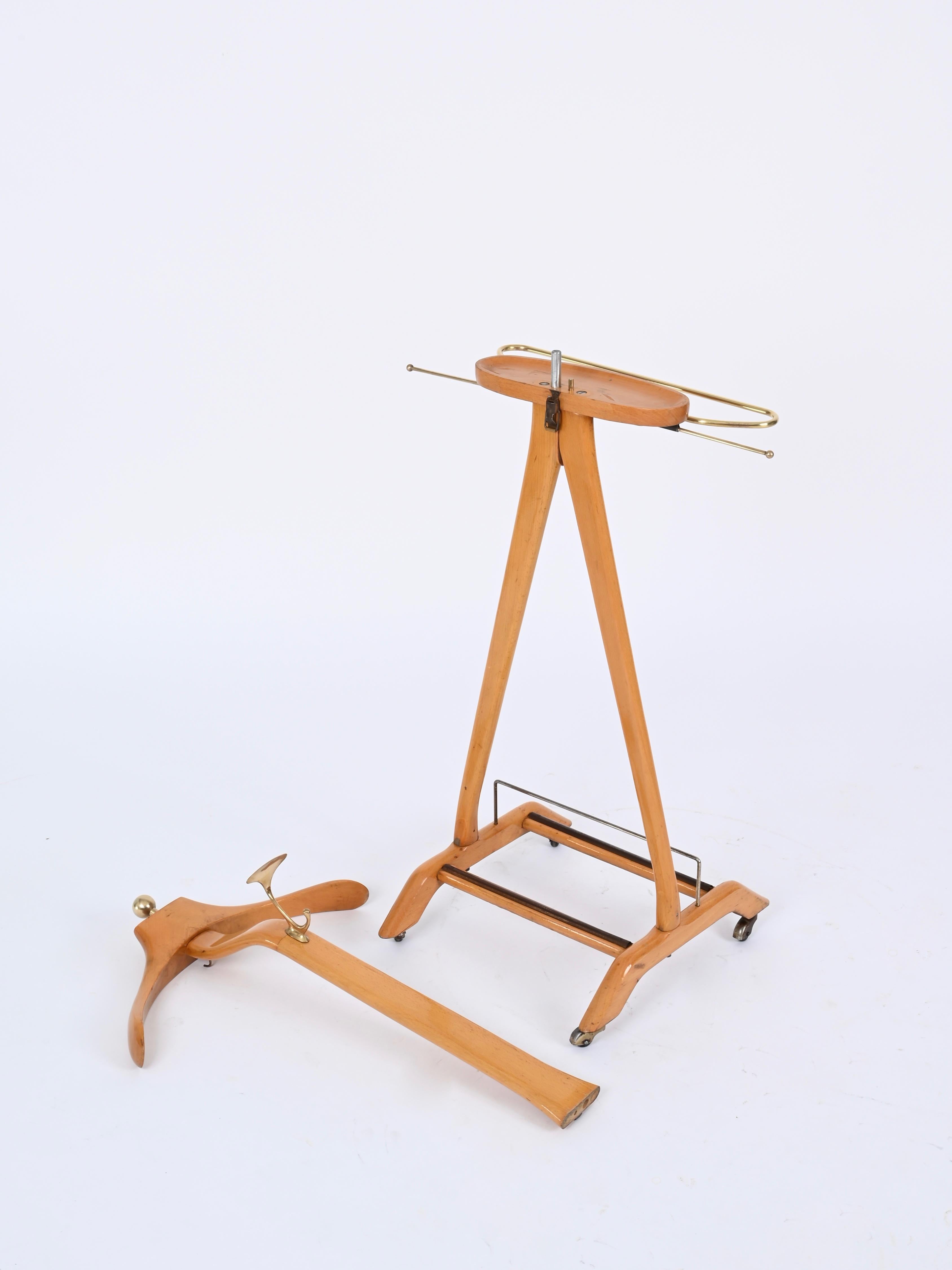 Valet in Beech and Brass by Ico Parisi for Fratelli Reguitti, Italy, 1960s For Sale 6