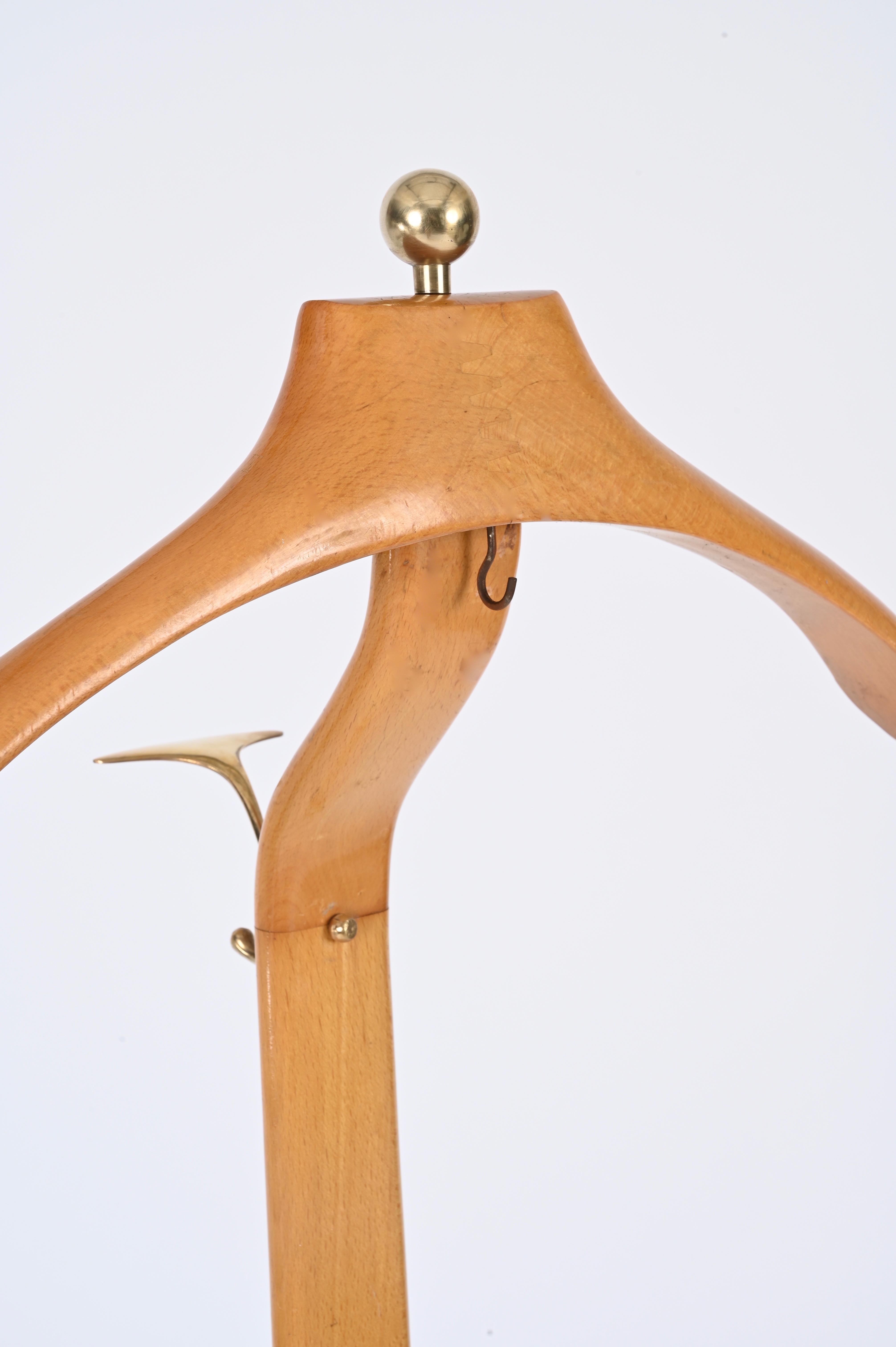 Valet in Beech and Brass by Ico Parisi for Fratelli Reguitti, Italy, 1960s For Sale 7