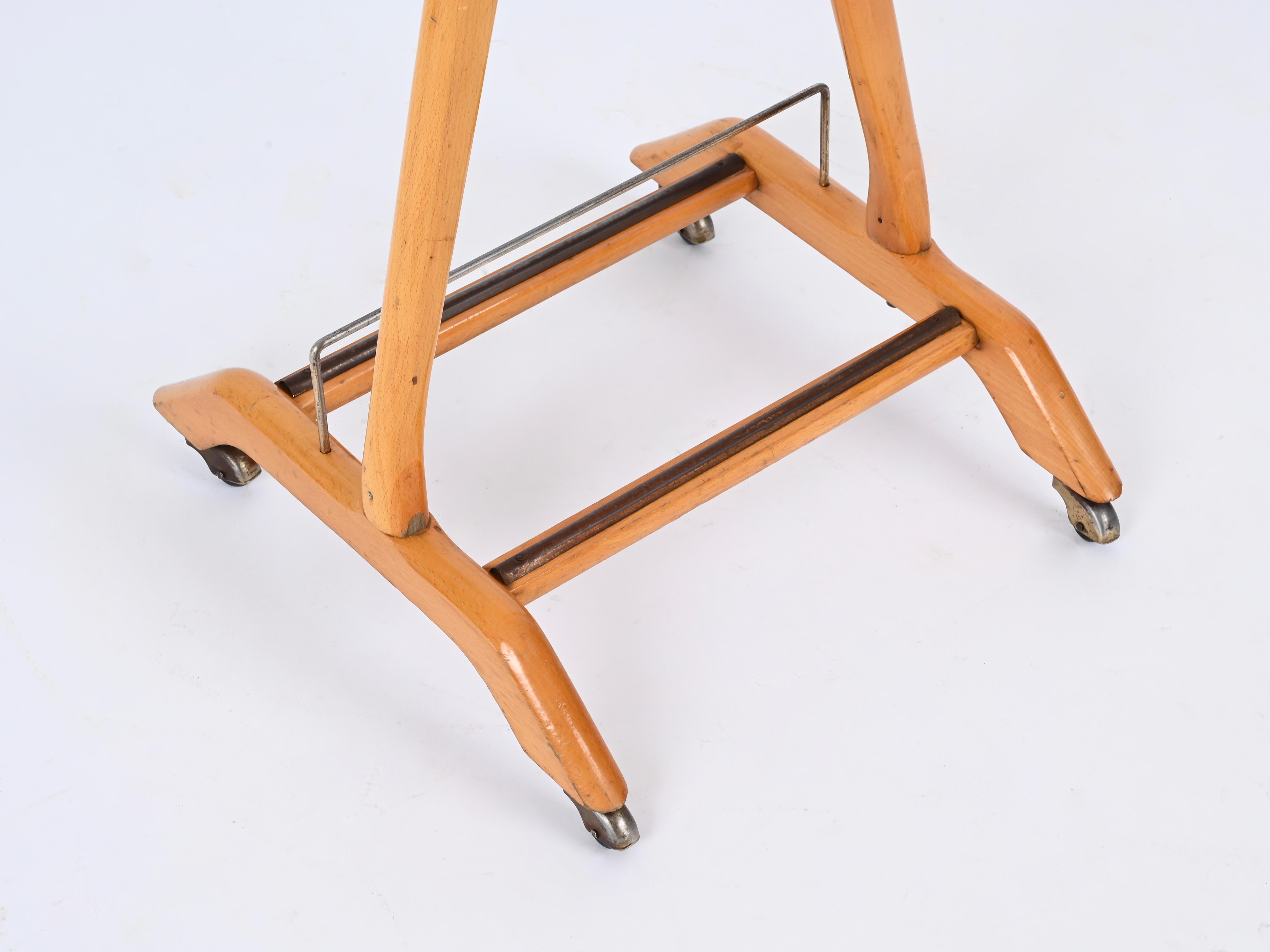 Valet in Beech and Brass by Ico Parisi for Fratelli Reguitti, Italy, 1960s For Sale 8