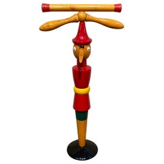 Vintage Valet Stand "Pinocchio", 1940s Italian Design