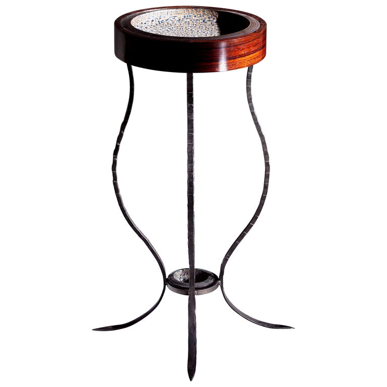 Valet Stand Side Table in MixedMedia, Exotic Wood, Steel and
