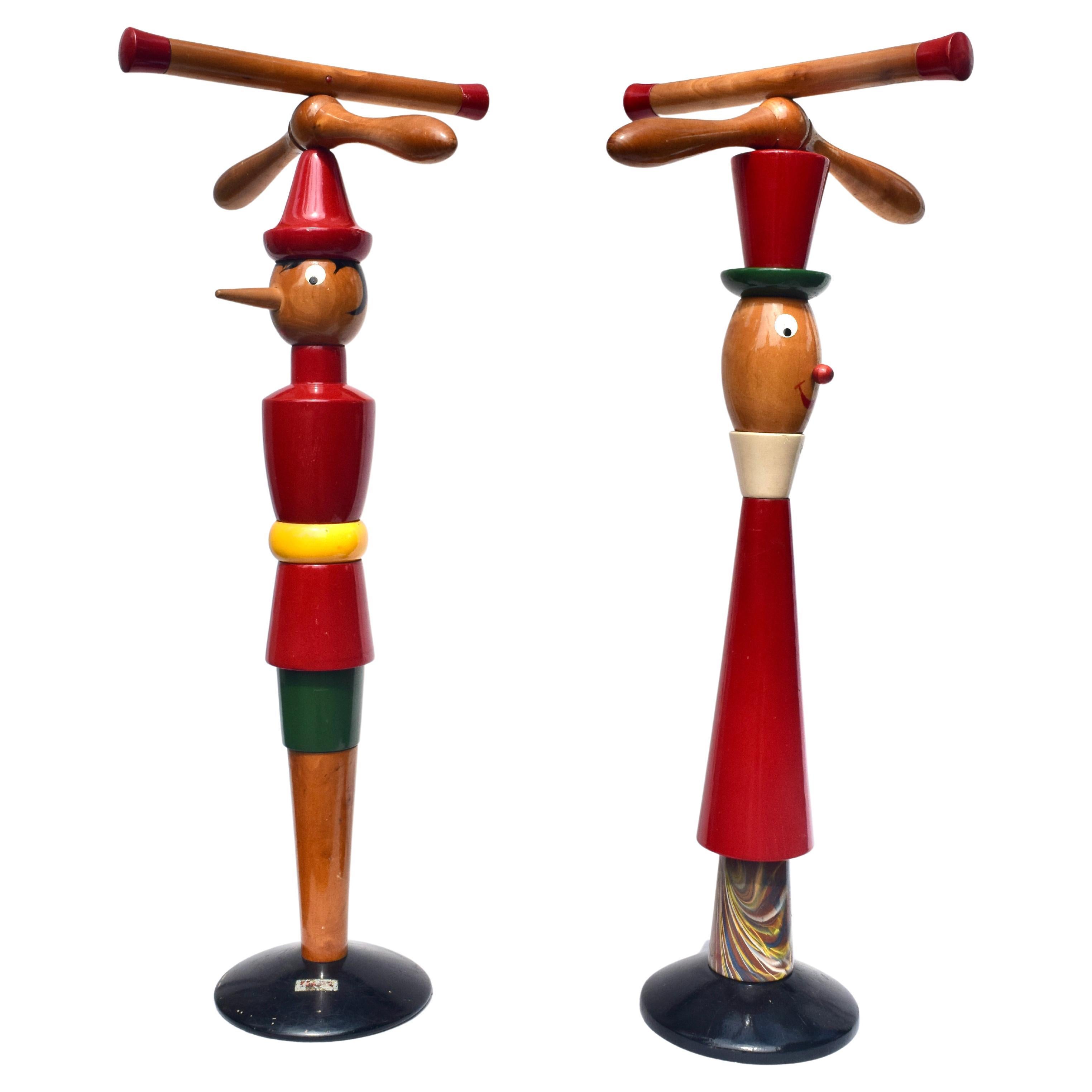 Valet Stands Pinocchio & Jiminy Cricket, 1940s Italian Design For Sale