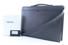 Valextra Casual Briefcase 2way 20mr0714 Charcoal Leather Cross Body Bag