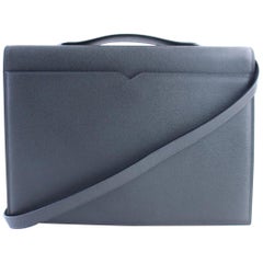 Valextra Casual Briefcase 2way 20mr0714 Charcoal Leather Cross Body Bag