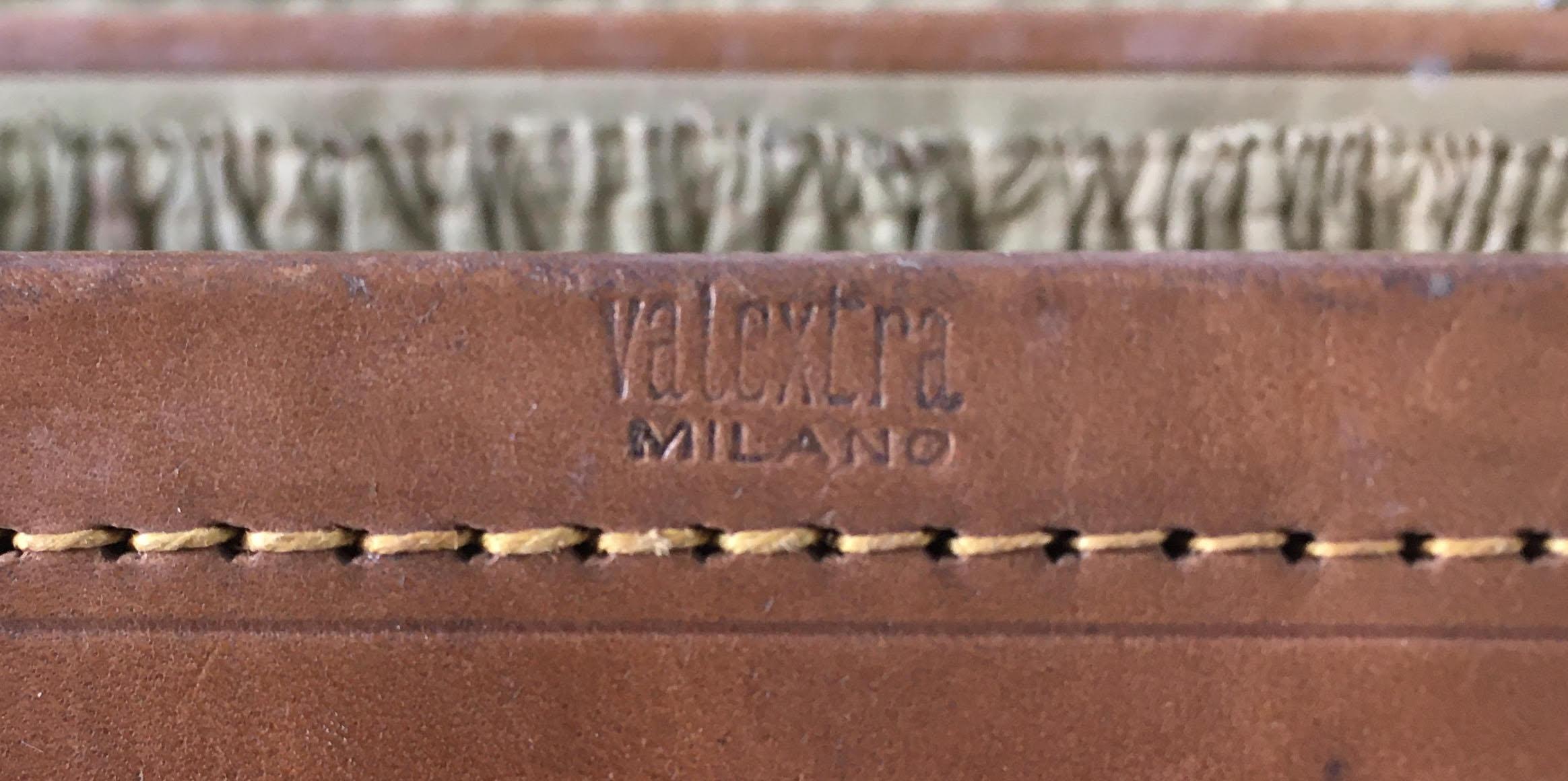 Metal Valextra Milano Leather Luggage, Italy, 1930s