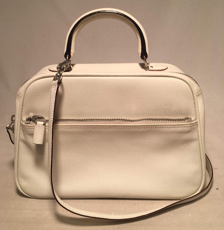 Valextra White Leather Top Handle Shoulder Bag For Sale at 1stdibs