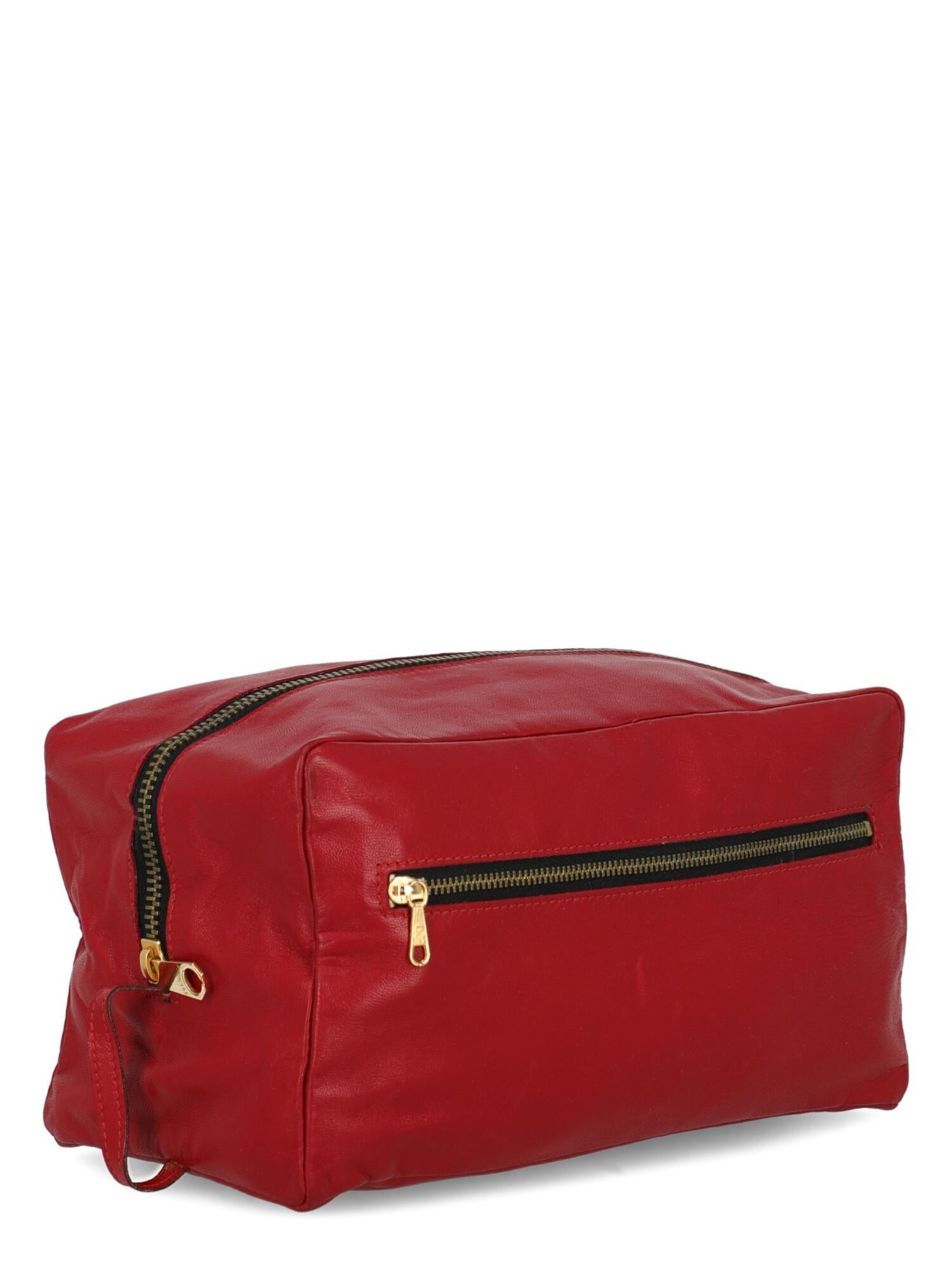 Valextra Woman Handbag Red Leather In Good Condition For Sale In Milan, IT