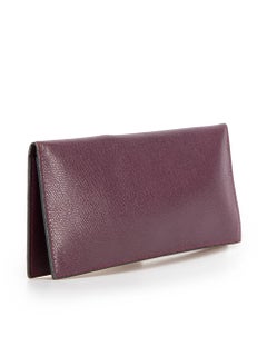 Valextra Women's Purple Leather Travel Wallet