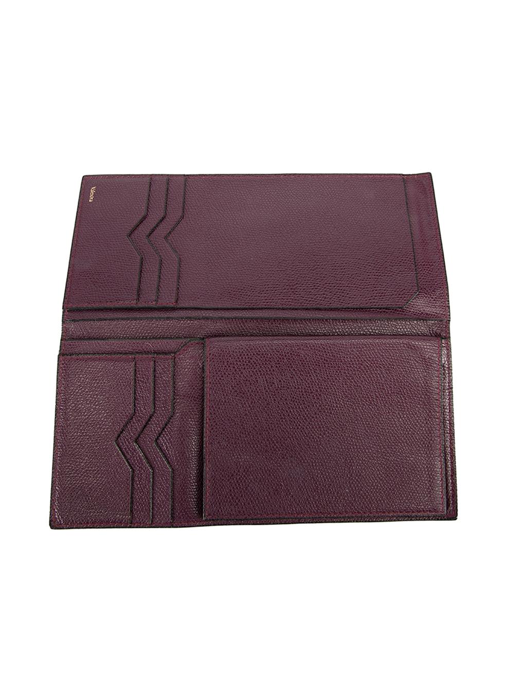 Valextra Women's Purple Leather Travel Wallet For Sale 2