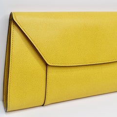 Pochette en cuir jaune de Valextra
