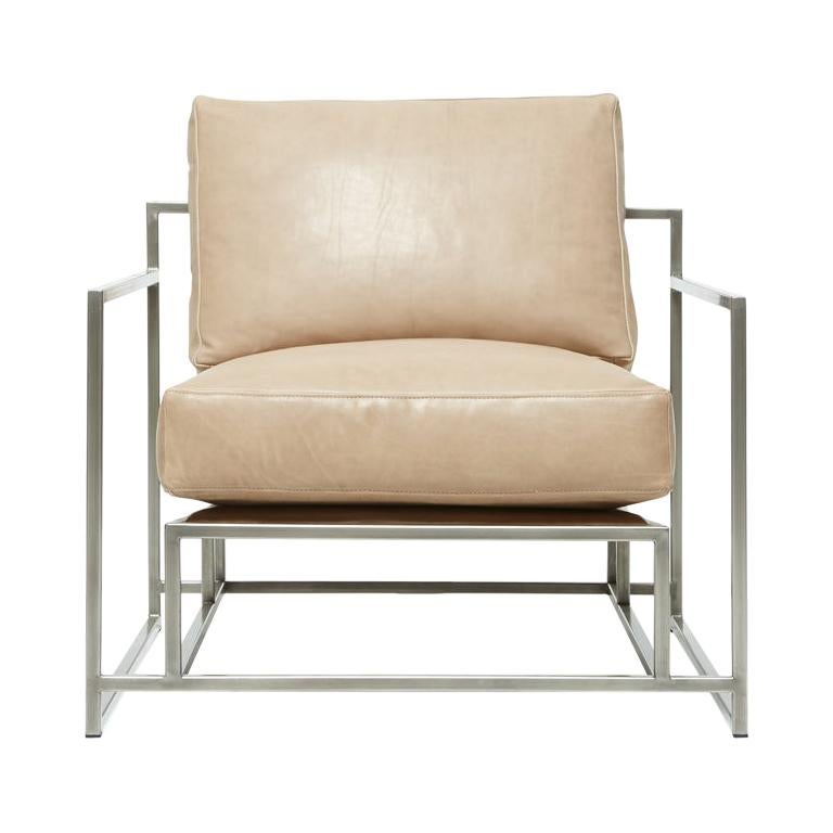 Valhalla Pecan Leather and Antique Nickel Armchair
