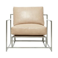 Valhalla Pecan Leather and Antique Nickel Armchair