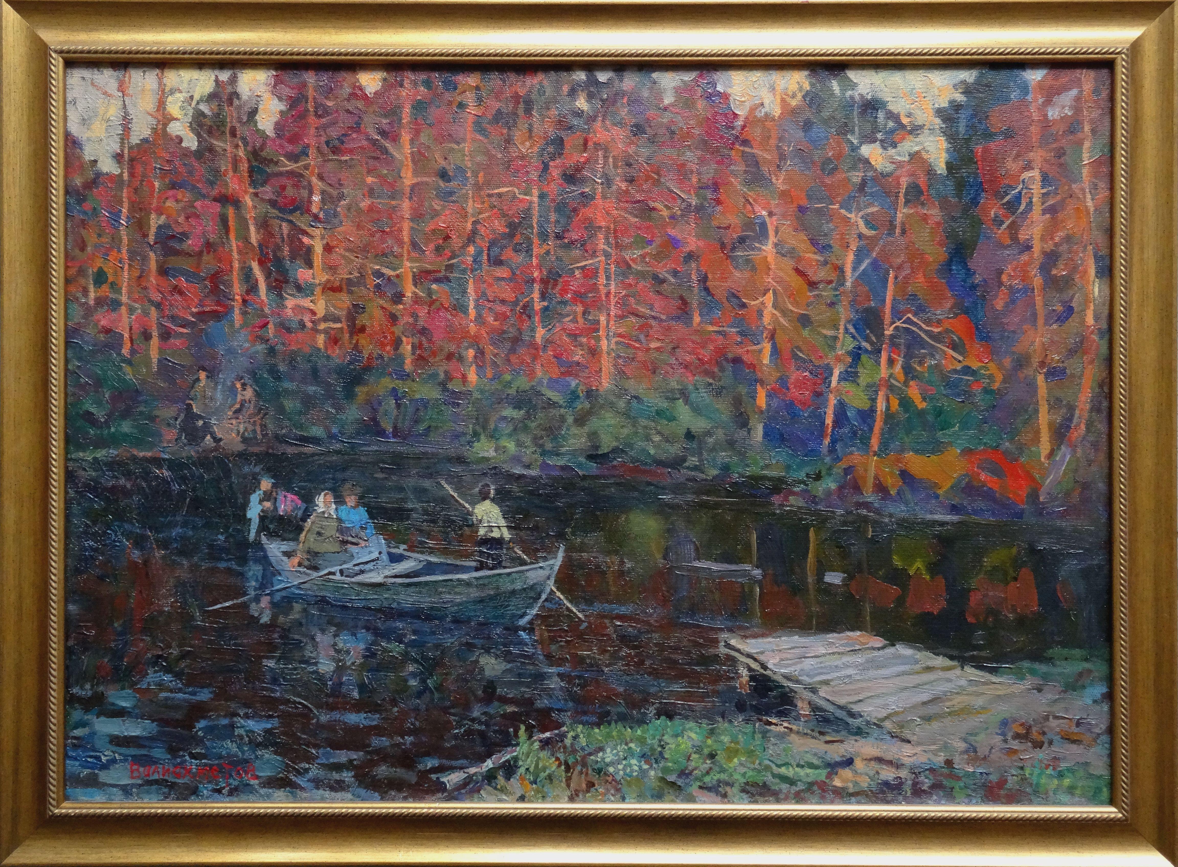 Día de otoño en el lago. Óleo sobre lienzo. 49x69 cm - Painting de Valiahmetov Amir Hasnulovitch