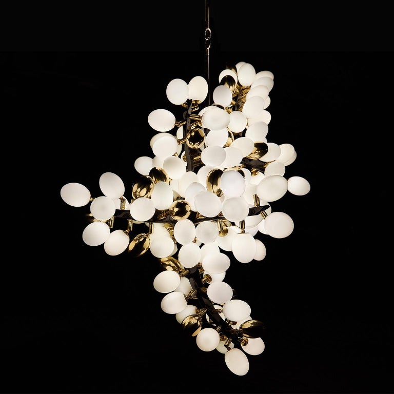 Valiant Chandelier Murano Glass Bronze Black Lacquer By Hudson Modern Valiant Chandelier Murano Glass Bronze Black Lacquer By Hudson