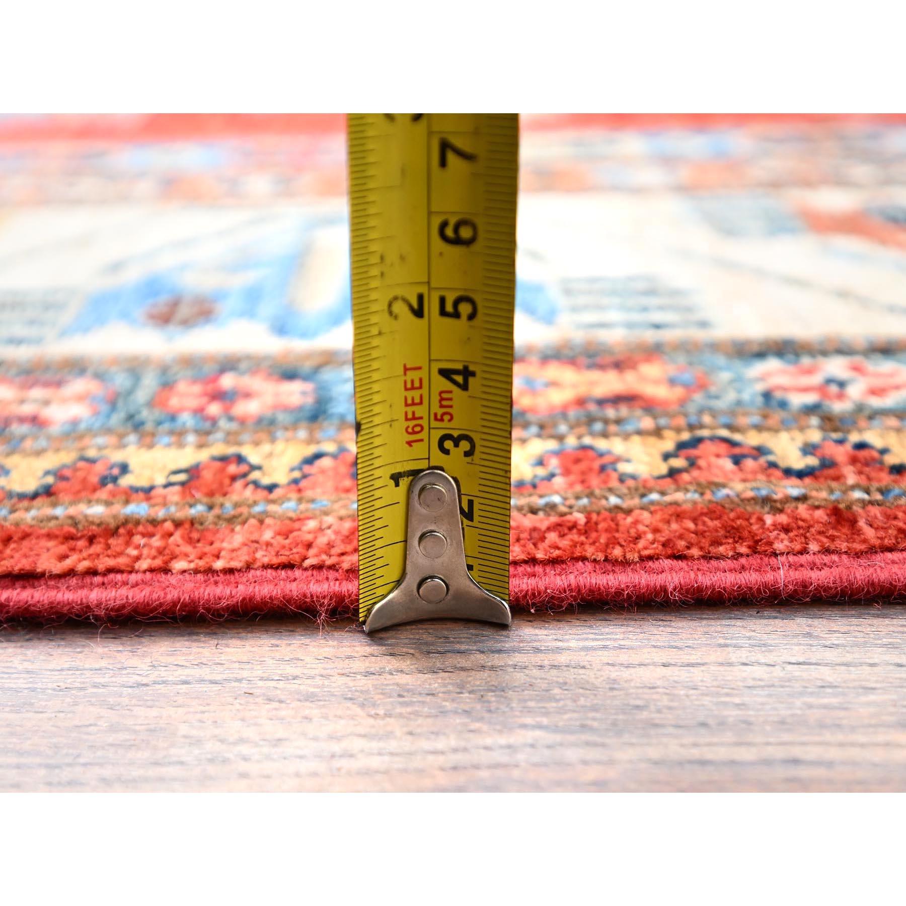Valiant Poppy Red Wool Hand Knotted Afghan Super Kazak Oriental Rug 8'2