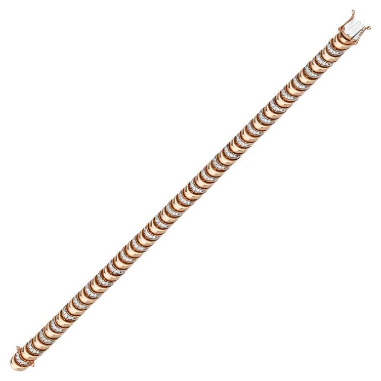 1.10ct Rose Gold And Diamond Bracelet For Sale