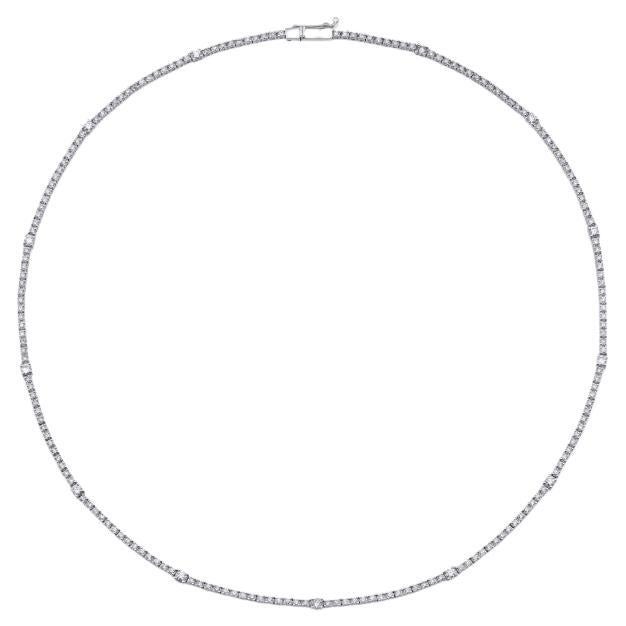 2.45ct Diamond Tennis Necklace For Sale