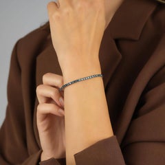 4.42ct Blue Diamond Tennis Bracelet