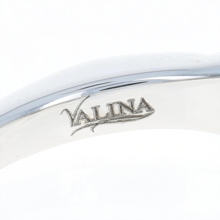 Valina Diamant-Halo-Ring Weißgold, 14 Karat Prinzessinnenschliff 1,15 Karat GIA im Angebot 1