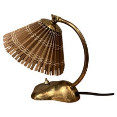 **Valinte Brass Table Lamp with Aspen Slat Shade**