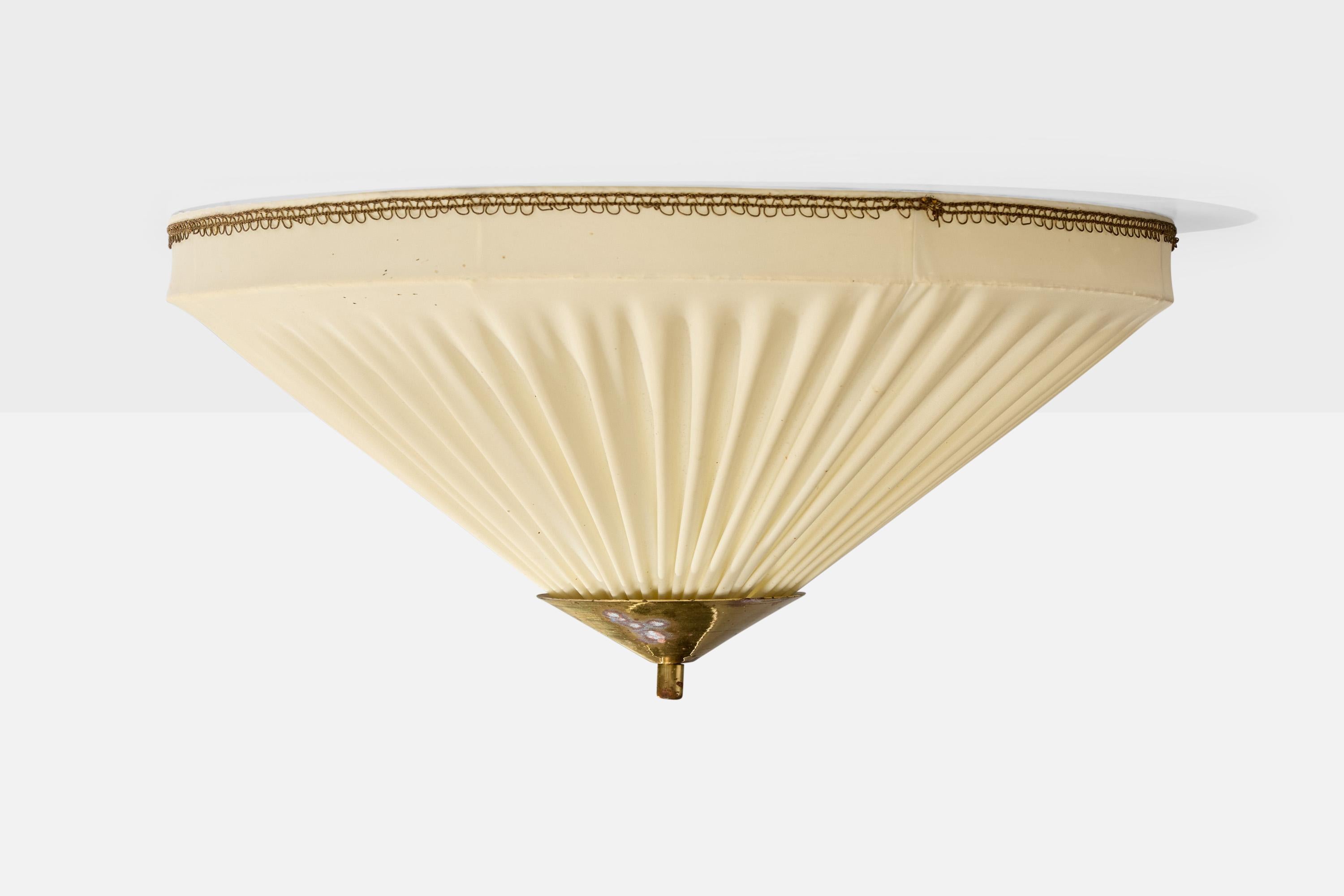 Mid-Century Modern Valinte, affleurant, tissu, laiton, Finlande, années 1950